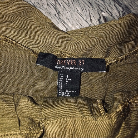 Forever 21 Olive Green Belted Shorts - Picture 6 of 6
